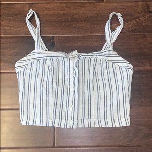 Brandy Melville Stripped Button Up Cropped Tank